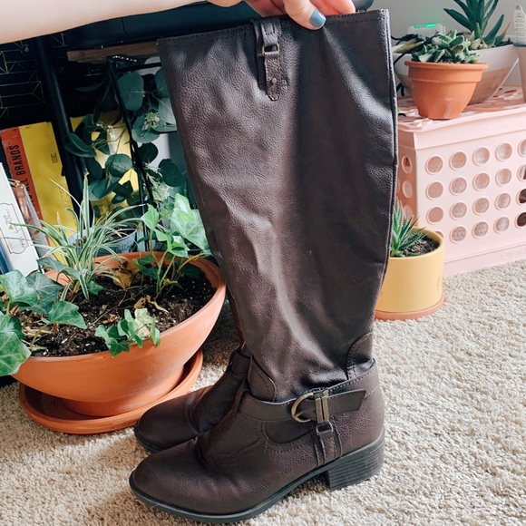 Rampage Brown Knee-High Boots - Picture 6 of 11